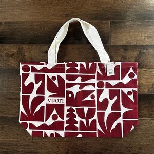 Vuori Geometric Red and White Tote